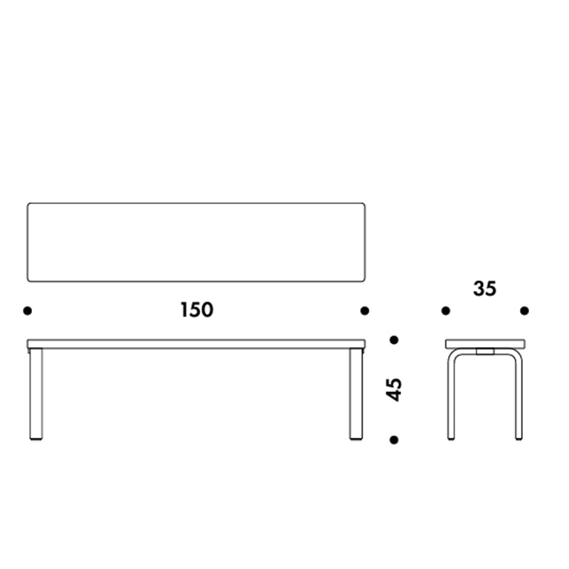 Artek(アルテック)ベンチ 153A/153B/168B ソリッド トップ