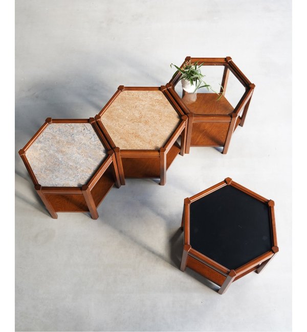 ACME Furniture（アクメファニチャー）ブルックス ヘキサゴン テーブル ガラス