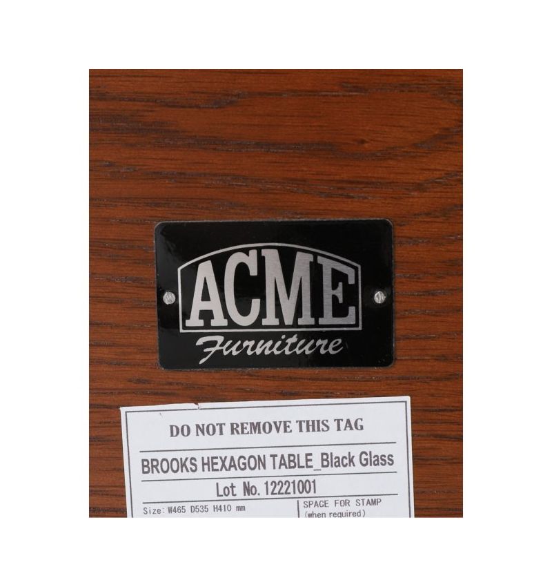 ACME Furniture（アクメファニチャー）ブルックス ヘキサゴン テーブル ブラックガラス