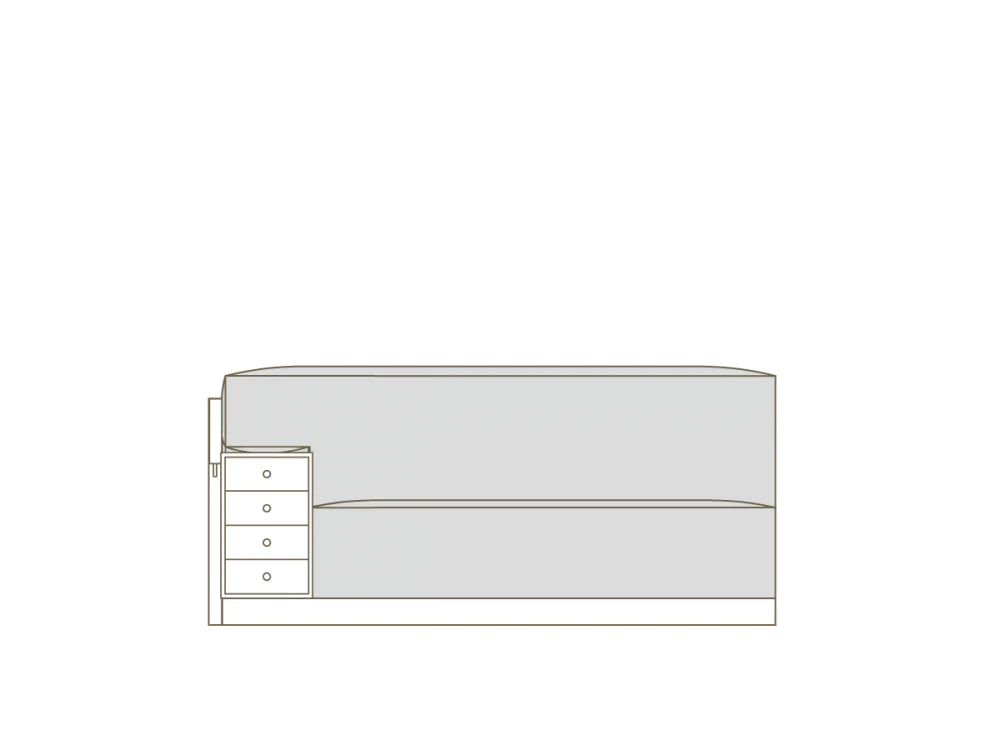 広松木工　CORNICE　コルニーチェ ブロックワンアームソファ ドロワー