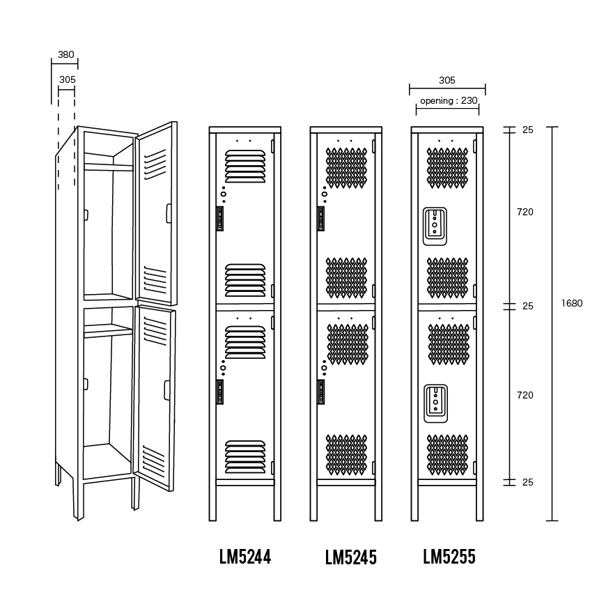 【欠品中】（次回入荷をお待ちください）LYON 2-TIER LOCKER - LOUVER