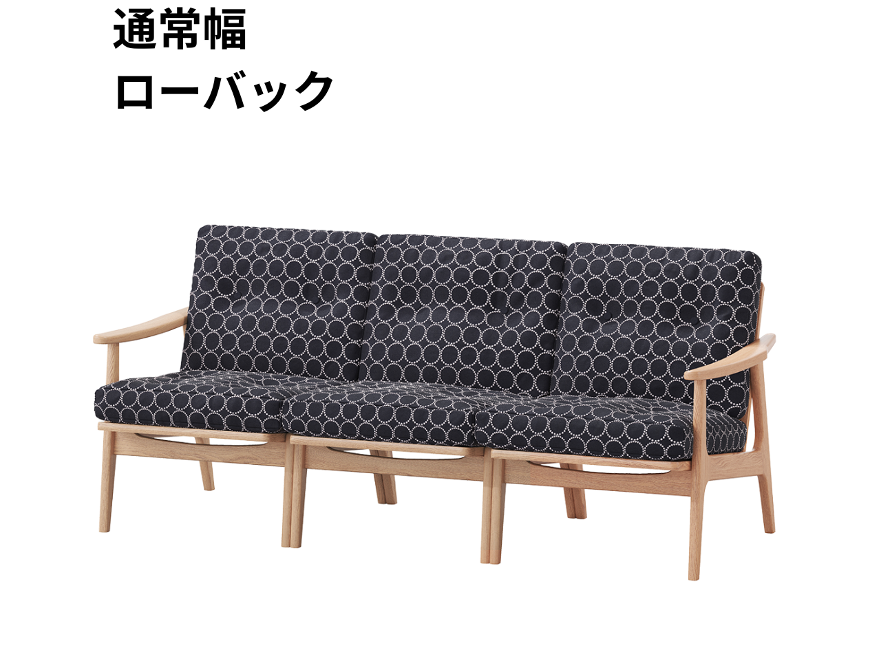 『マルニ60期間限定企画』ミナペルホネン／タンバリン＆ライトベリー全色から生地セレクト！マルニ60フレームチェア／オーク材／オイル仕上／3シーター 両肘