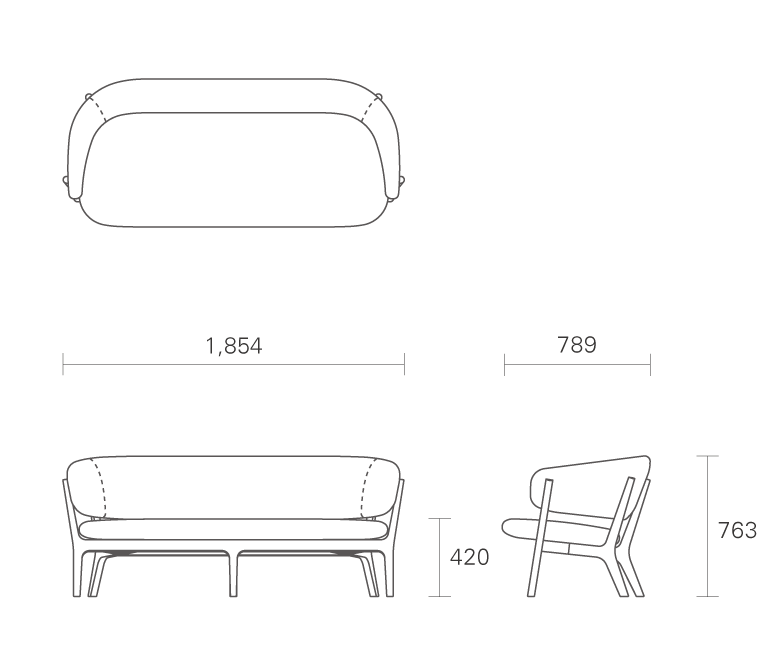 MARUNI COLLECTION(マルニコレクション)Roundish ラウンディッシュ　ツーシーターソファ