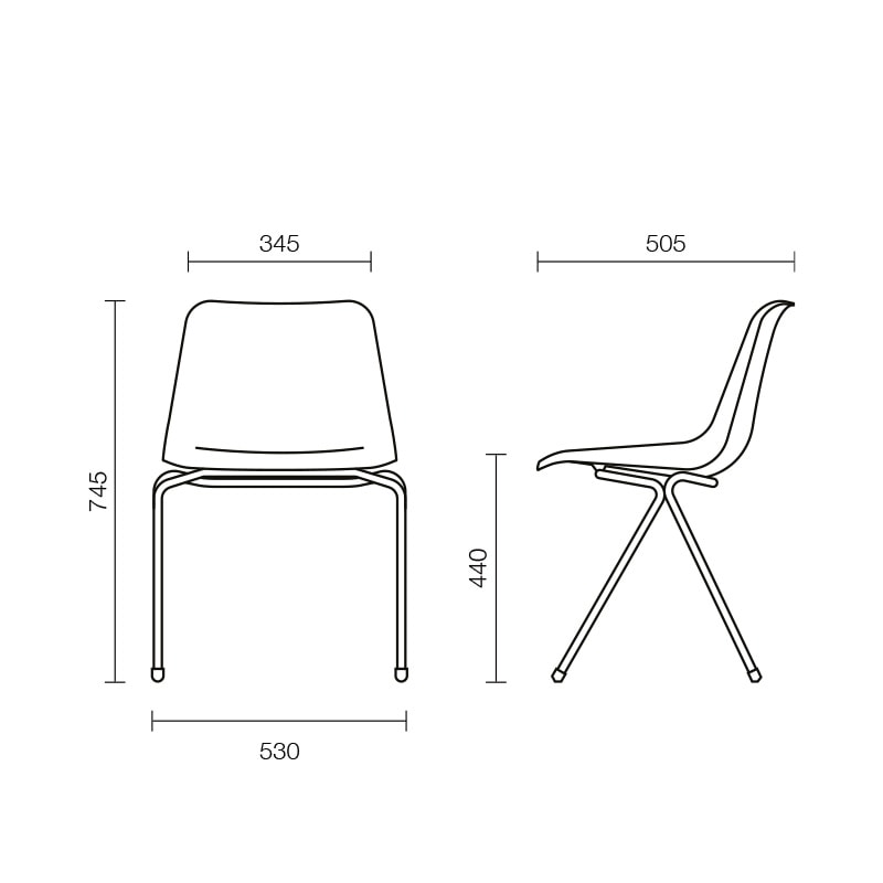 PACIFIC FANITURE SERVICE（パシフィックファニチャーサービス）ROBIN DAY POLYSIDE CHAIR（ロビンデイ ポリサイドチェア ） / Dark Grey Frame