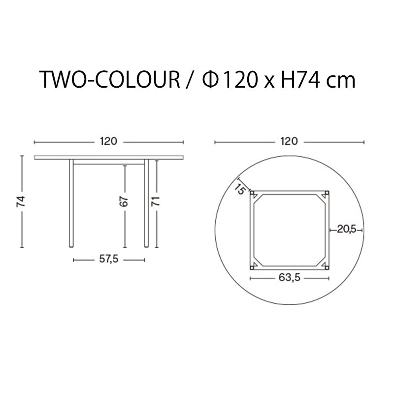 【トートバッグプレゼント／組立設置無料】HAY(ヘイ)TWO-COLOUR（トゥーカラー）  TWO-COLOUR / Φ105 / Φ120 x H74 cm（テーブル・デスク）