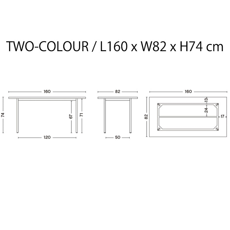 【トートバッグプレゼント／組立設置無料】HAY(ヘイ)TWO-COLOUR（トゥーカラー）  TWO-COLOUR / L160 x W82 /L200 × W90 x H74 cm（テーブル・デスク）