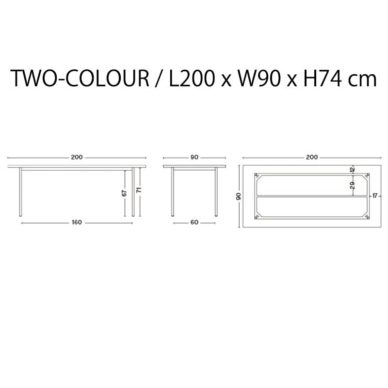 【トートバッグプレゼント／組立設置無料】HAY(ヘイ)TWO-COLOUR（トゥーカラー）  TWO-COLOUR / L160 x W82 /L200 × W90 x H74 cm（テーブル・デスク）