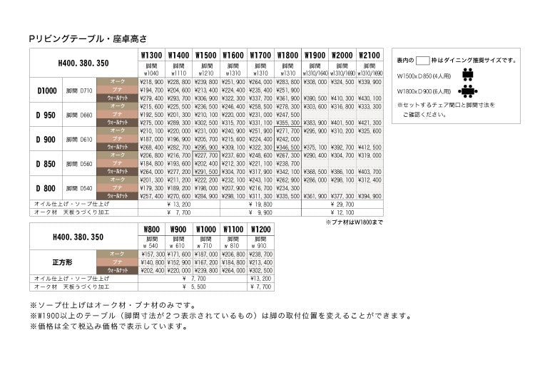 Forms（フォルムス）Pタイプダイニングテーブル (正方形)