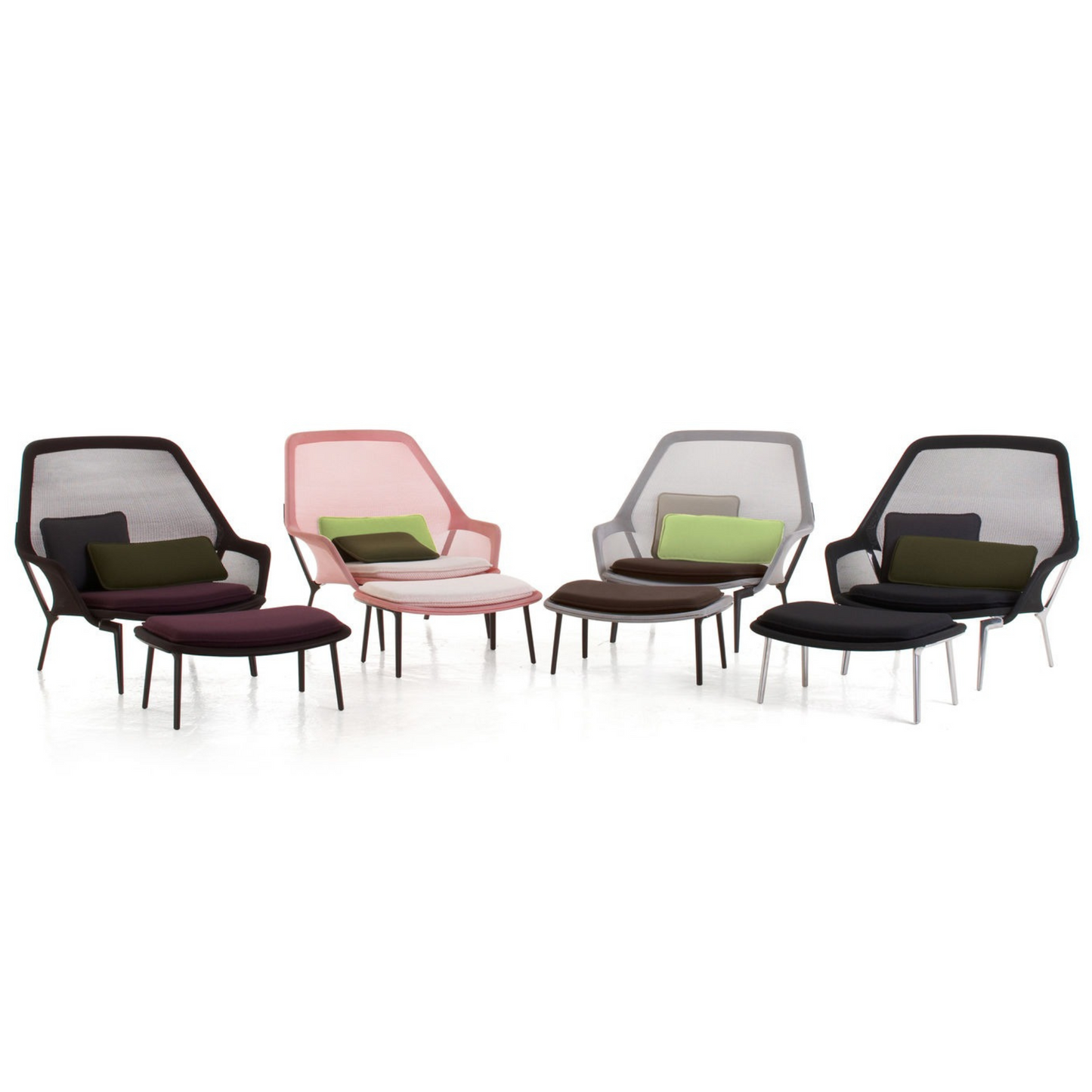 Vitra(ヴィトラ) スローチェア & オットマン (ニット) バックレストクッション2個付き