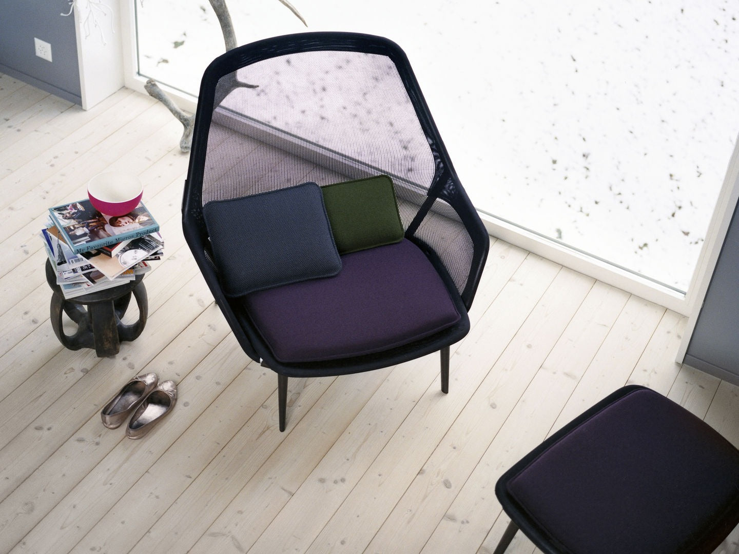 Vitra(ヴィトラ) スローチェア & オットマン (ニット) バックレストクッション2個付き