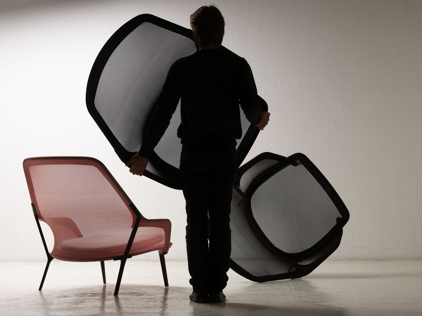 Vitra(ヴィトラ) スローチェア & オットマン (ニット) バックレストクッション2個付き