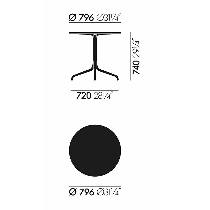 Vitra(ヴィトラ) Belleville Table（ベルヴィル テーブル）ラウンド-アウトドア